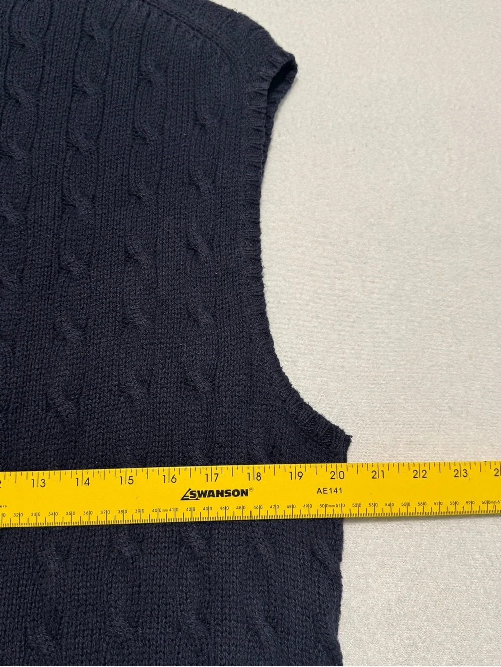 Polo Ralph Lauren Cable Knit Sweater Vest Navy Blue XL (fits M) Red Pony Cotton